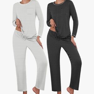 Elegant Black and White Women's Pajama Set